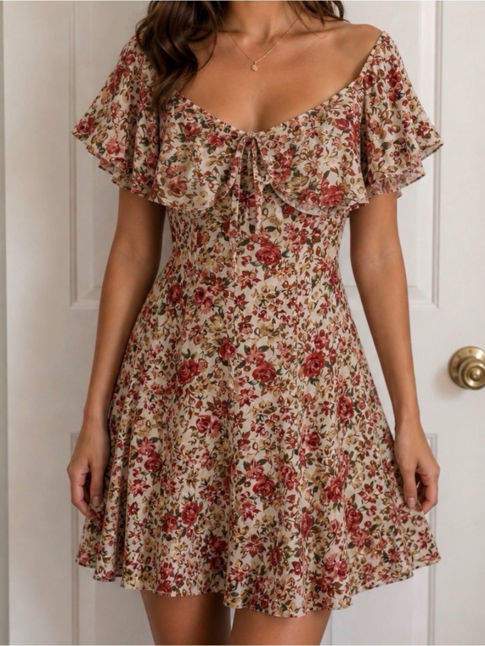 Vintage Rampage 90s Floral Ruffle Off The Shoulder Size 11 Pink